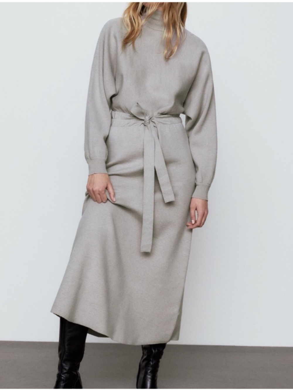 Zara Textured Knit Sweater Maxi Dress S - Picture 2 of 16